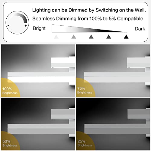 Image of PRESDE 24 Inch Vanity Light Brushed Nickel Bathroom Light Fixtures Over Mirror LED Modern Bath Lighting Bar Dimmable