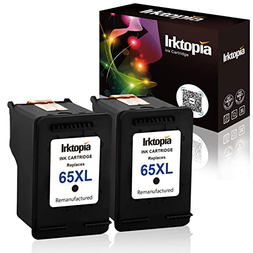 Inktopia Remanufactured Ink Cartridge Replacement for HP 65 XL 65XL N9K04AN for HP Envy 5055 5052 5058 DeskJet 3755 2655 3720 3722 3723 3730 3732 3752 3758 2652 2624 Printer (2 Black) -  hp 65 65xl Envy 5055 Deskjet 3755