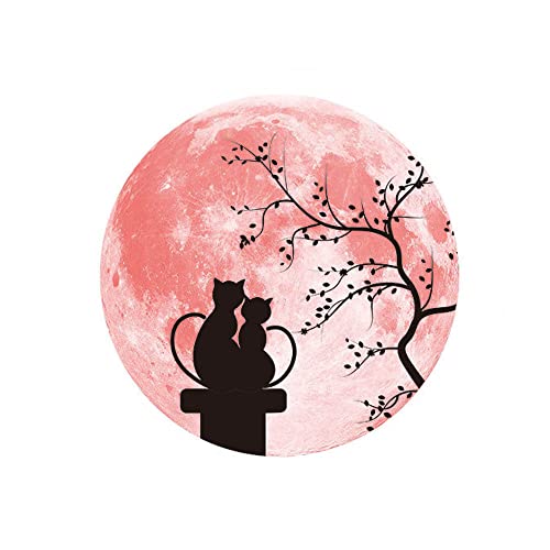 GIVBRO Calcomanías de pared de luna que brillan en la oscuridad, para ventana luminosa, para decoración del hogar de fiesta (#D)