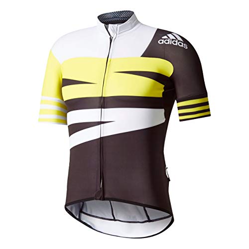 adidas Herren Trikot Adistar Trikot, Black/White/Yellow, XS, BQ6784