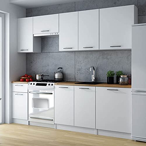 Cuisine complète 240 cm Lila Blanc Moderne et Design