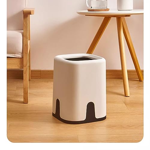 Caneca de basura blanca sin tapa 12L para hogar miniatura 6
