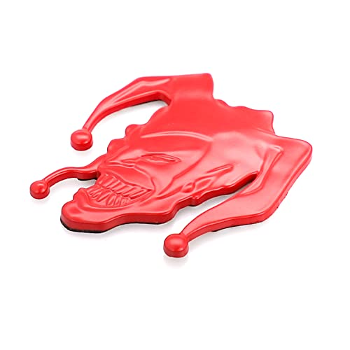 Image of 2pcs 3D Evil Jocker Emblem Jester Badge Metal Cast Clown Skull Side Fender Rear Trunk Car Sticker Decal (Red)