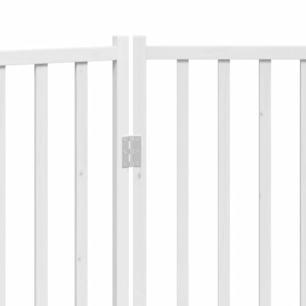 Portail pliable en 2 parties pour chien - En bois massif - Blanc - 160 cm - Grille pare-chien à monter sans perçage - Portail pour chien avec peinture à l'eau