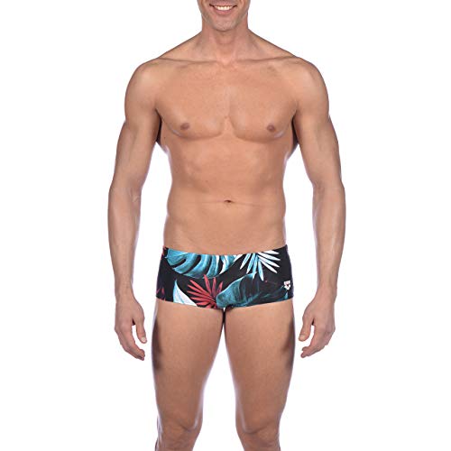Arena Tropical Leaves Low Waist MaxLife Swim Short Swimsuit, Black - Multicolor, 28