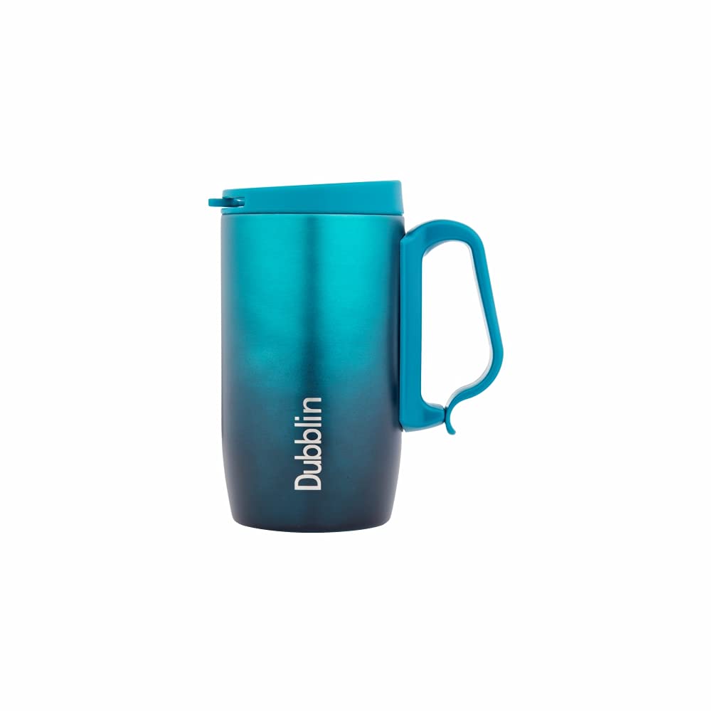 DUBBLIN Casa Stainless Steel Unbreakable Tea Coffee Mug Double Wall with Handle and Lid, Wide Mouth Mug Keeps Beverages Hot & Cold 270 ML Green-image-40