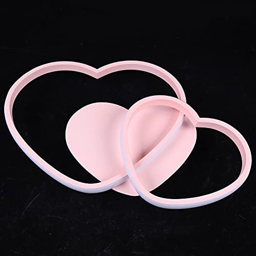 Kangten Modern Led Ceiling Light 42W Heart-Shaped Flush Mount Ceiling Chandelier Lighting Creative Acrylic 2 Heart Ring Ceiling Lamp Fixture For Living Room Bedroom Kids Room, Heart Cool White #TOP5
