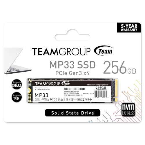 Image of TEAMGROUP MP33 256GB 10 Pack SLC Cache 3D NAND TLC NVMe 1.3 PCIe Gen3x4 M.2 2280 Internal Solid State Drive SSD Read /Write Speed up to 1600 /1000 MB /s Compatible with Laptop & Desktop TM8FP6256G0C1P2