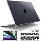 Tuiklol for 2025 2024 2023 MacBook Air 15 inch Case M4 / M3 / M2 Clip, Model A3241 A3114 A2941 Hard Shell Case with Keyboard Cover & Screen Protectorfor MacBook Air 15.3'' Cover,Clear Black