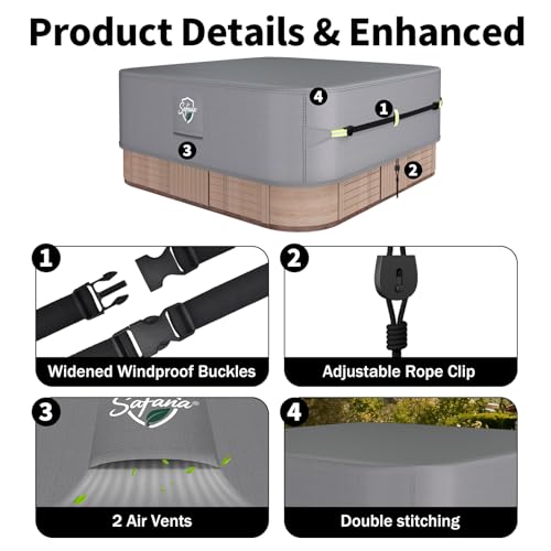 Protector para cubierta de jacuzzi Safana 93x93 cm gris miniatura 4