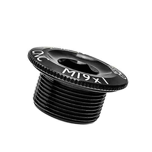 Image of 1 Piece Bike Crankset Arm Bolt Aluminum Alloy Bicycle Crank Arm Screws Crank Fixing Bolt Axis Nut Cover (M19*11mm -Black)