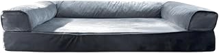 Orthopedic Dog Bed for Medium & Large Dogs – Sofa-Style Memory Foam Dog Bed with Odor Control Foam, Washable Cover, Waterproof Liner & Bolstered Sides (Gray, Large)