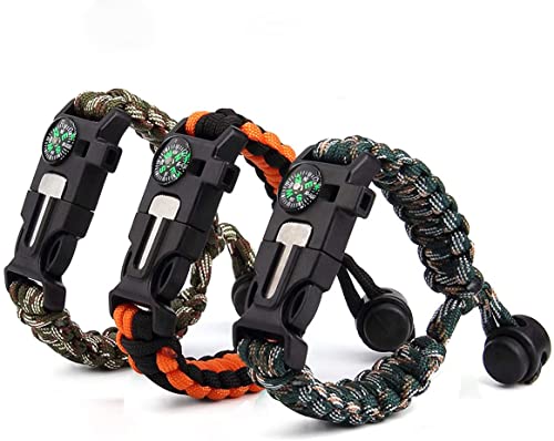 Vdealen Paracord Survival Armband Kit, Kompass, Pfeife und Fallschirmseil Schnalle für Wandern Camping, Bootsfahren, Notfall und Outdoor Aktivitäten Cover