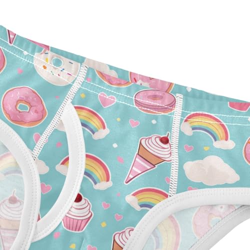 Wusikd Cupcakes Doughnuts Boys' Underwear Cotton Rainbows Boys Briefs Soft Toddler Underwear 2T4