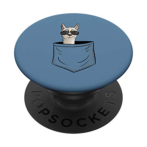 Alpaga hipster avec lunettes de soleil | lama dans le sac PopSockets PopGrip Interchangeable Cover