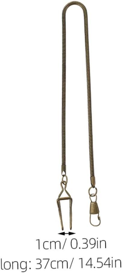VALICLUD 2pcs Vintage Pocket Watch Chain for Men Metal Watch Chain Smooth Finish for Suit Belt Fob Accessory