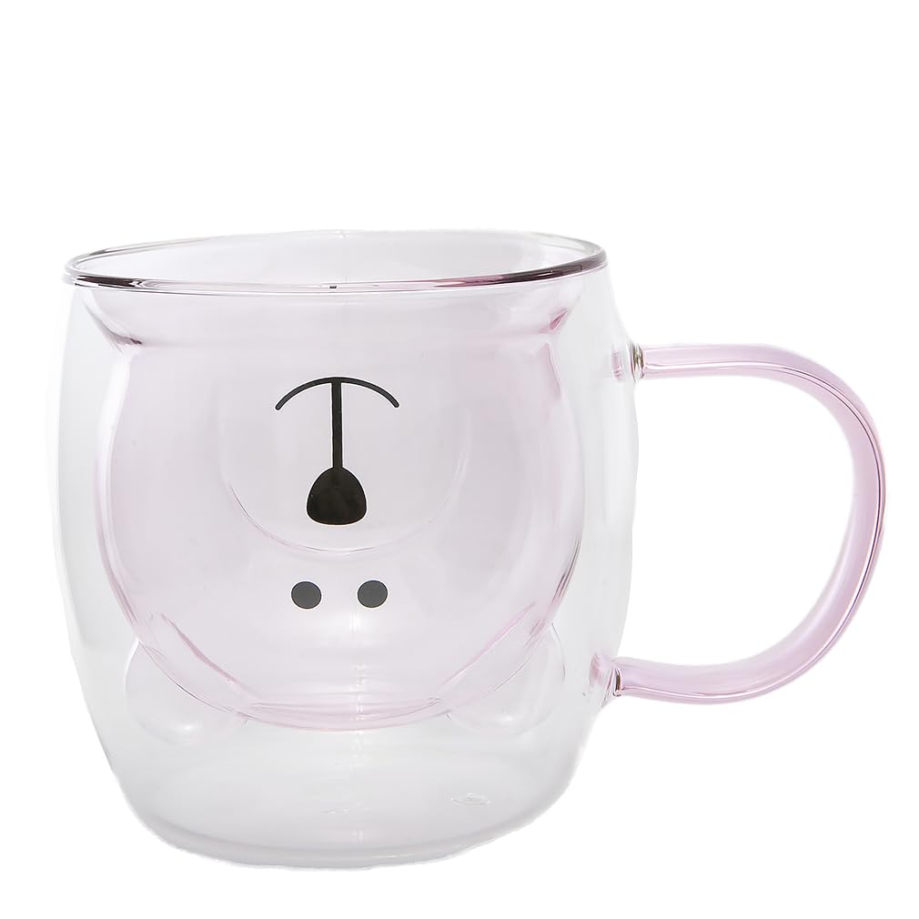 lachineuse Double Wall Mug Cute Bear Pink 275 ml