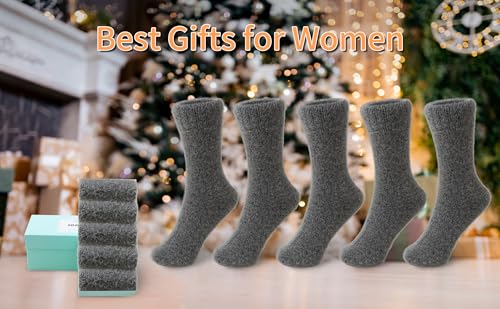 Image of SISOSOCK 5 Pairs Fuzzy Soft Cozy Comfortable Socks for Women, Casual Sleep Comfy Socks, Perfect Warm Winter Gifts for Women