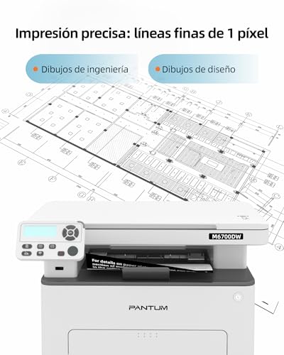 Miniatura 7 de PANTUM M6700DW Impresora Multifunción Láser Monocromo 3en1, 30ppm, Impresión Doble Cara Automática, con Escáner y Copiadora, Wi-Fi Direct, USB, Bluetooth, para Oficina y Hogar (A4)