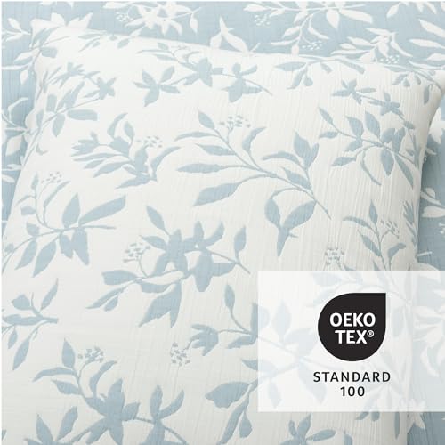 Lush Decor Floral Jacquard Reversible Matelasse Quilt 3 Piece Set King/California King Blue - Floral Bedding Set King Quilt- Cottage Core Decor by Lush Decor - Image 8