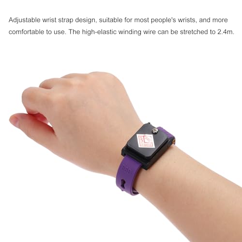 Image of MECCANIXITY Anti Static Wrist Strap, ESD Silicone Adjustable Antistatic Bracelet Cordless for Computer Electronics Repair Sapphire Blue