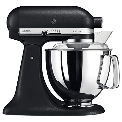 KitchenAid Keukenmachine - Artisan - Keukenrobot met 5 accessoires en 2 kommen uit roestvrij staal - 4,8 L en 3 L - Kantelbare kop - 300 W - Vulkaanzwart
