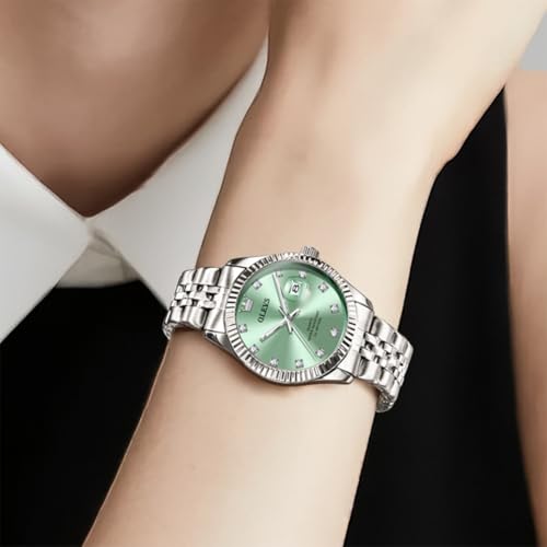 Image of OLEVS Watches for Women Luxury Elegant Stainless Steel Waterproof Luminous Diamond Women's Fashion Watch Ladies Watches for Small Wrists