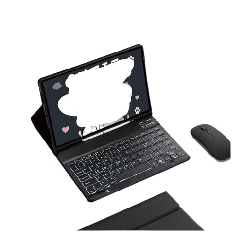 Funda para iPad Pro 11 con teclado y ratón verde oscuro de cuero con ranura para lápiz 2