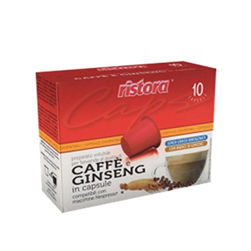 100 Cialde Capsule Compatibili Nespresso Ristora Caffe' e Ginseng Originali