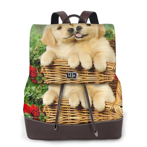 Sac à dos en cuir imprimé chiot le cadeau tendance et polyvalent pour femme