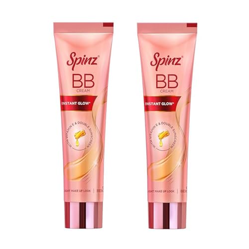 Image of Spinz BB Cream | Instant Glow, Even Skin Tone & Natural Coverage | Lightweight, Non-Sticky Mousse Formula | With Vitamin E and Double Sunscreen Protection (29g x 2)