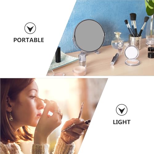 Espejo de maquillaje portátil de acrílico doble cara miniatura 3