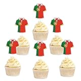 18pcs Soccer Portugal Jersey Cupcake Toppers,Sports...