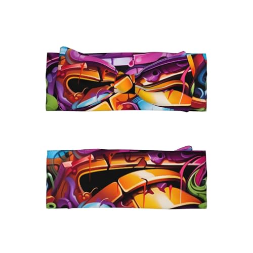 Baby Bow Headband graffiti hip hop Pattern Soft, Skin-Friendly for Newborns 0-6 Months, for Baby Girls2