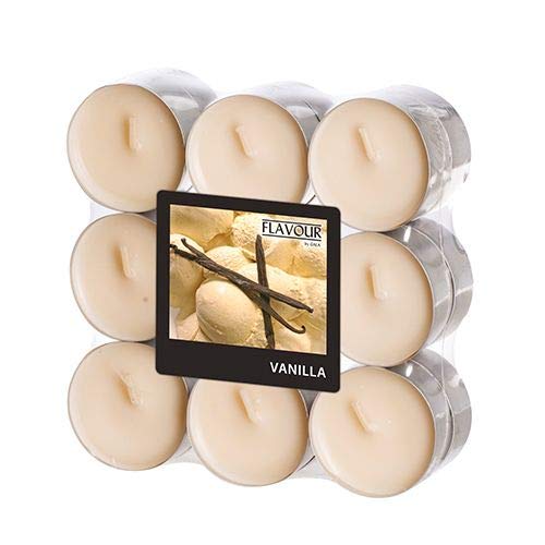 GALA Flavour by Duftlichte 96912 Scented Candles Diameter 37.5 mm 16.6 mm Cream Vanilla Scented Tea Lights Scented Tea Lights Pack of 18