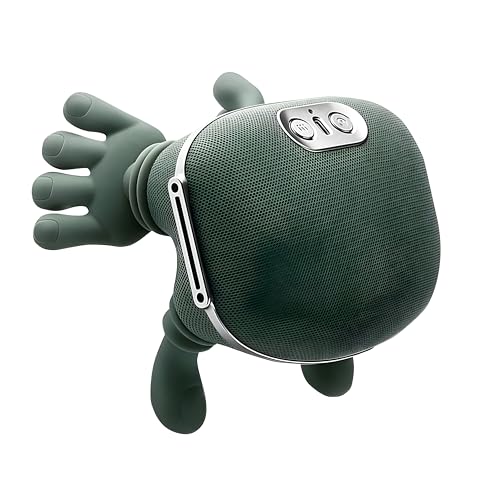Image of Multi-Purpose Electric Neck and Shoulder Massager, Hand-Shaped Kneading Nodes, Heating Function, Adjustable Strap, Green