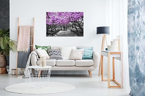 Black & White Wall Art Blue Blossoms Canvas Wall Art Picture Print Home Decor 46x31 cm (18x12in)