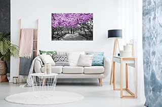 Black & White Wall Art Blue Blossoms Canvas Wall Art Picture Print Home Decor 46x31 cm (18x12in)