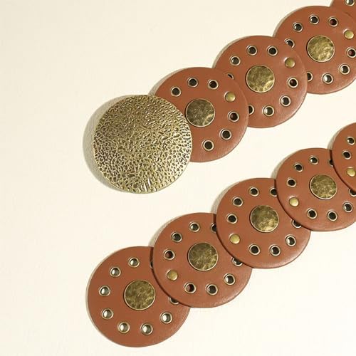 Boho Belt,Chunky Disc Belt Western Style,Soft Boho Belt for Woman,Circle Waist Belt for Dress Jeans3