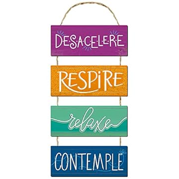 PLACA MDF - DESACELERE RESPIRE RELAXE CONTEMPLE - 20x51cm