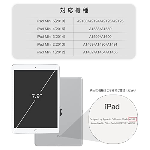 iPad Mini 5 2019 ケース CASAFUNY iPad Mini 用ケース iPad Mini 2 ケース iPad Mini 3 ケース iPad Mini 4 ケース 7.9インチ 第5世代 高級PUレザー iPad Mini 第 5 世代 ケース 耐衝撃 iPad Mini 第 4世代 ケース iPad Mini 5/4/3/2/1 保護ケーススタンド機能 青色