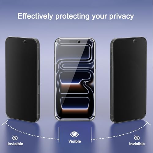 Ailun 3 Pack for iPhone 17 Pro Max Privacy Screen Protector [6.9 inch] with installation frame, Anti Spy Private Tempered Glass Anti-Scratch Case Friendly by Ailun - Image 2