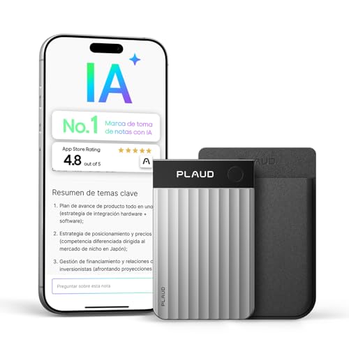 Plaud Note Pro Grabadora de Voz AI con Funda Transcripción IA Resúmenes Multidimensionales Grabación Dual Inteligente hasta 50 Horas Reuniones Llamadas Entrevistas Charlas Clases