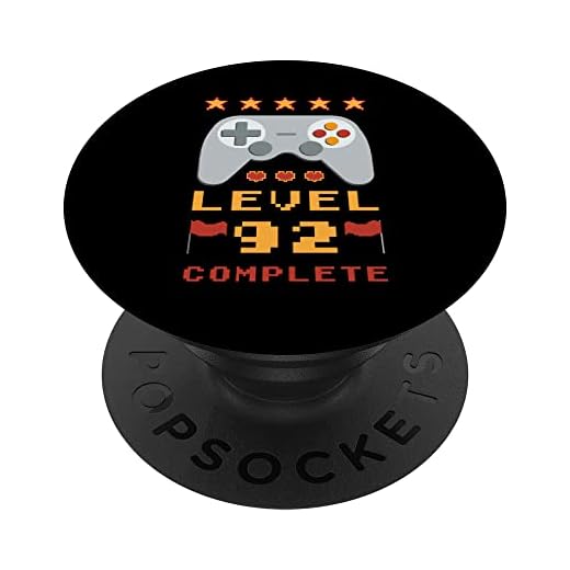 92º cumpleaños Nivel 92 completo PopSockets PopGrip Intercambiable