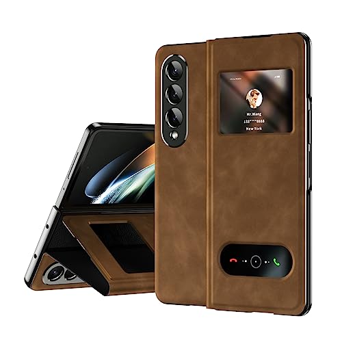 Étui Galaxy Z Fold 4 marron idéal pour le bureau et les voyages