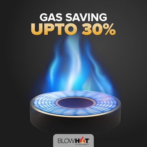 Image of BLOWHOT Premium Design 2 Burner Manual Ignition Gas Stove Slimmest ISI certified, Toughened Glass Cooktop, Stainless Steel Frame, 5 Year Warranty on Burner, Gas stove Valve and Glass (Sapphire Dual)