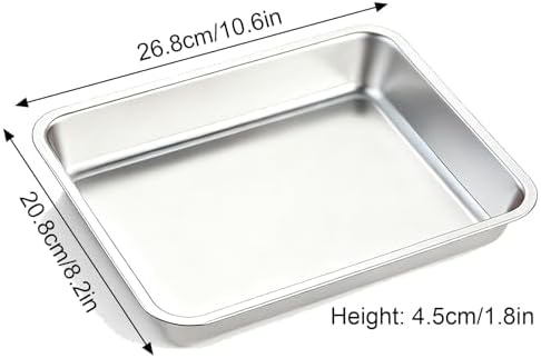 Stainless Steel Sheet Tray - Dishwasher Safe Leak Pan, Metal Drip Pan for Kitchen, BBQ, Lab, Pet Care (16.3"x11.6"x0.8") - Durable, Versatile, Easy Clean
