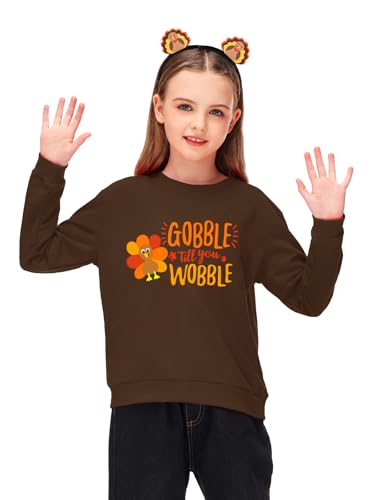 Image of Remimi Kids Halloween Sweatshirt Long Sleeve Thanksgiving Tops 3-14 Years