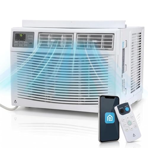12000 BTU Window Air Conditioner, WiFi App Control and Remote, Cools Up to 550 Sq Ft, 3-in-1 Cool/Fan/Dehumidifier, Quiet 54 dB, CEER 10.9, Eco Mode, Auto Restart, 61-88F