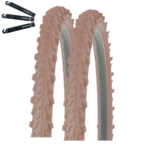 Kenda K-829 - Cubiertas para bicicleta de montaña (2 unidades, 26 pulgadas, 26 x 1,95), color marrón